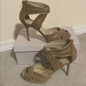 Jimmy Choo Tan Strappy Heels 39.5 US8